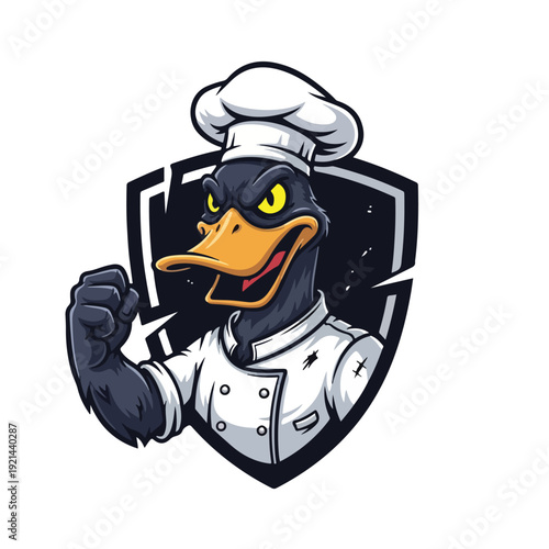 Chef Chicken Mascot Emblem
