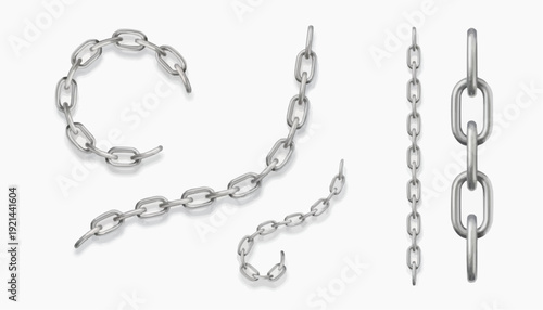 metal chain isolated on white