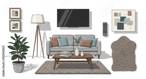 Modern Living Room Interior Design Elements.