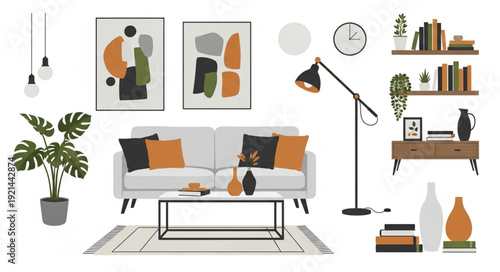 Modern Living Room Interior Design Elements.