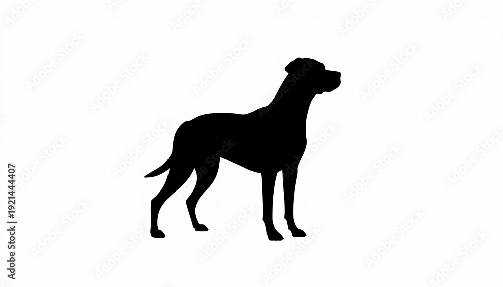 Naklejka premium Black dog silhouette isolated on white background