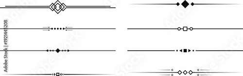 Elegant ornamental text divider line set vector graphics for designers