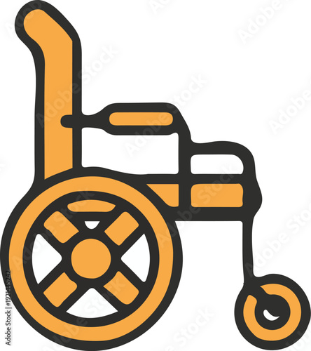 Modern Wheelchair Vector Icon Representing Accessibility, Mobility, and Healthcare Support for People with Disabilities