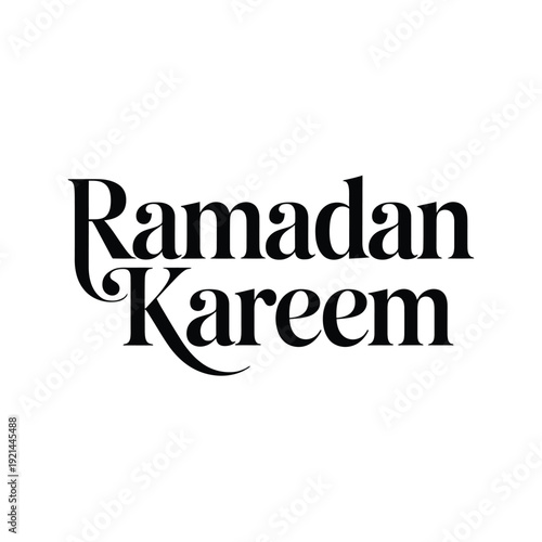 Ramadan kareem calligraphy in elegant black script on a white background
