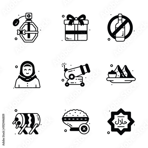 Take a look at this amazing glyph icons set of ramadan and eid