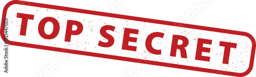 Red grunge rubber stamp with the text "TOP SECRET" in a distressed, textured style, isolated on a transparent background.
