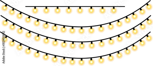 String lights on a white background for decorative purposes