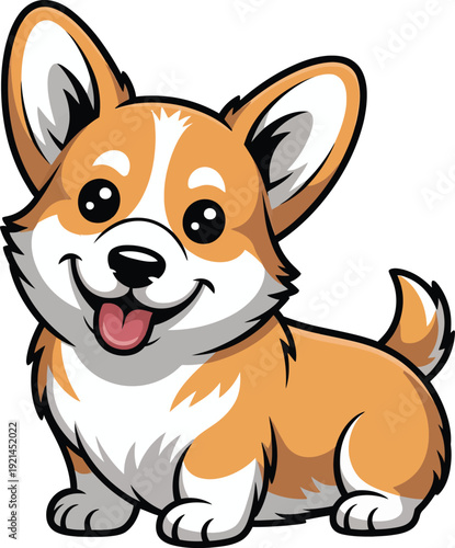 Cute cartoon a illustrator vector Welsh Corgi