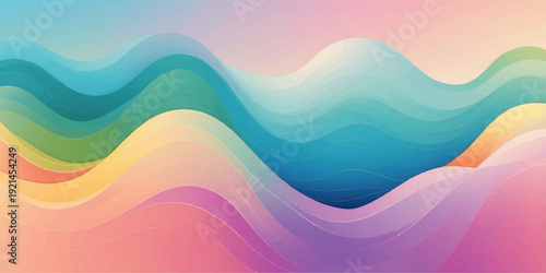 An abstract colorful wave background featuring a wavy vector pattern with blue and orange light curves creates a vibrant banner template and artistic backdrop for modern web design