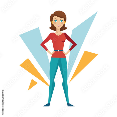 confident woman standing tall vector silhouette