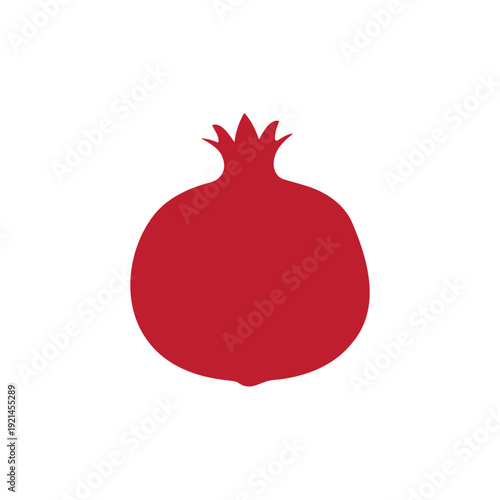 Pomegranate silhouette icon vector flat design.