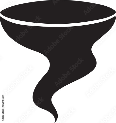 Dynamic Abstract Vector Illustration of a Powerful Swirling Cyclone, Hurricane, Tornado, or Whirlwind Storm System Icon Design for Weather Forecasts and Climate Warnings