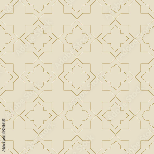 Diriyah Inspired Ramadan Series – A collection of modern Islamic geometric seamless vector patterns influenced by Najdi and Saudi luxury aesthetics. Star pattern tile in sandy tones.
