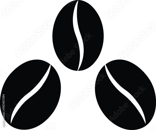 Coffee Beans Silhouette Icon
