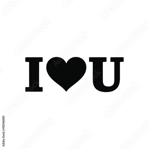 Simple graphic displaying the phrase i love u with a heart