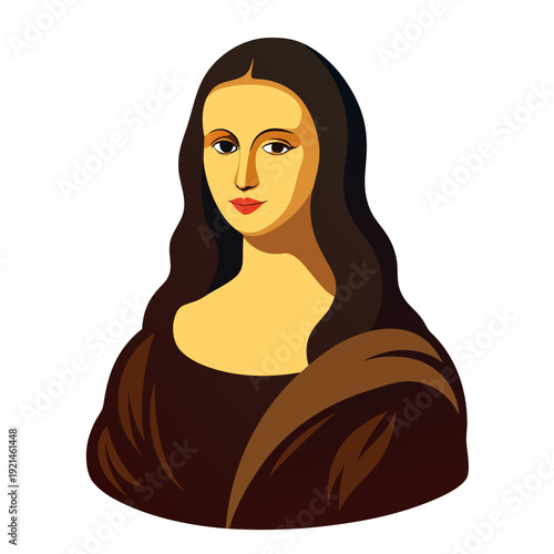 Stunning illustration of Mona Lisa with enigmatic smile