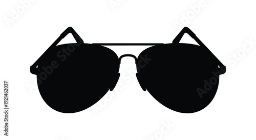 Sunglasses black silhouette with dark lenses and cat ear design on top featuring fashion, accessory, eyewear with style and trendy elements for cool, shades projects, clean composition on simple