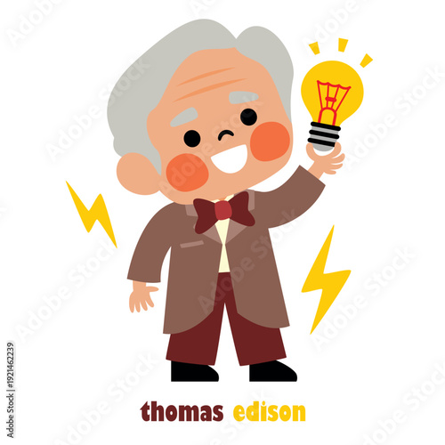 Cartoon Drawing Of Thomas Edison