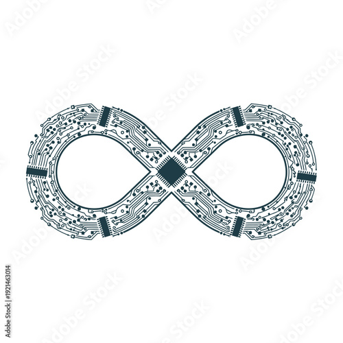Silver Infinity Symbol with Ornate Details.