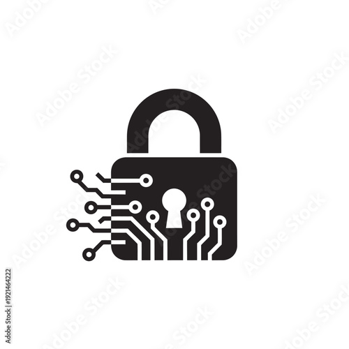 Digital Lock Security Icon Illustration Design.