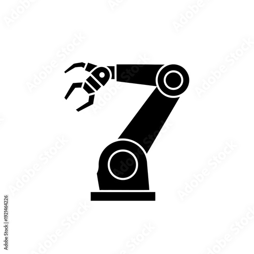 Industrial Robotic Arm Illustration Simple Design.