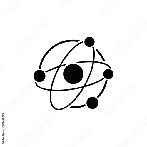 Simple Atom Illustration with Electrons and Nucleus.