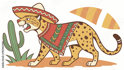 A jaguar (onça) that embodies the rich Mexican heritage and culture.