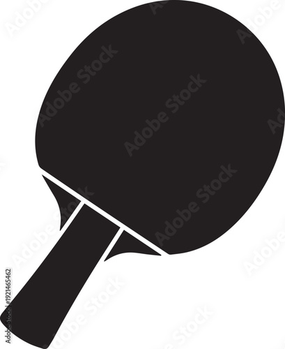 Professional Table Tennis Racket and Ping Pong Paddle Silhouettes for Sports Club Branding