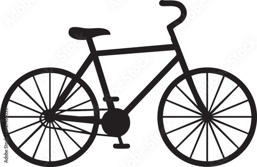 A simple bicycle illustration showcasing its design and structure from a side viewpoint