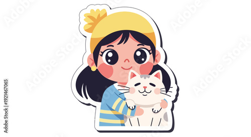 girl with a cat