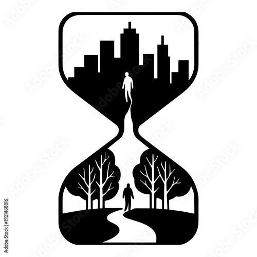 Minimalist Silhouette of a Human Profile with a Disintegrating Geometric Pattern