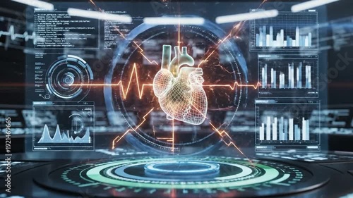 Futuristic Heart Scan - Advanced Medical Technology Visualization.