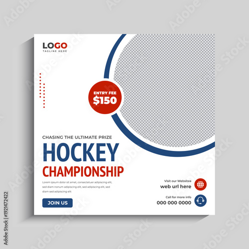 Hockey Competition Social Media Instagram Post Template