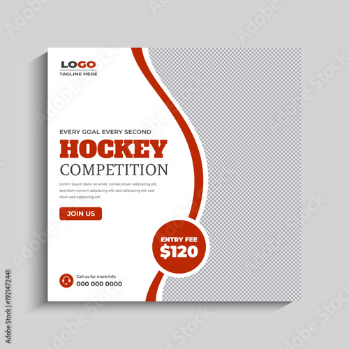 Hockey Competition Social Media Instagram Post Template