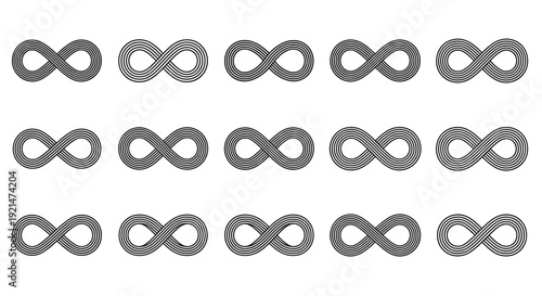 Black infinity symbols collection 