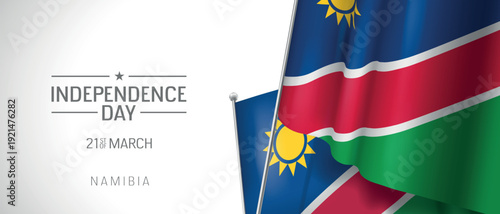 Namibia happy independence day greeting card, banner vector illustration