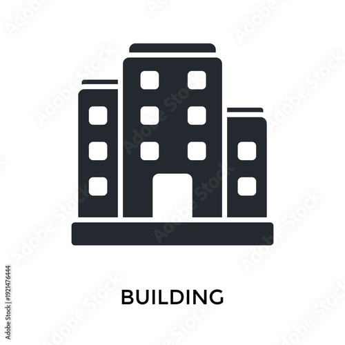 Building Icon Glyph Style. Vector Illustration For Graphic Design
