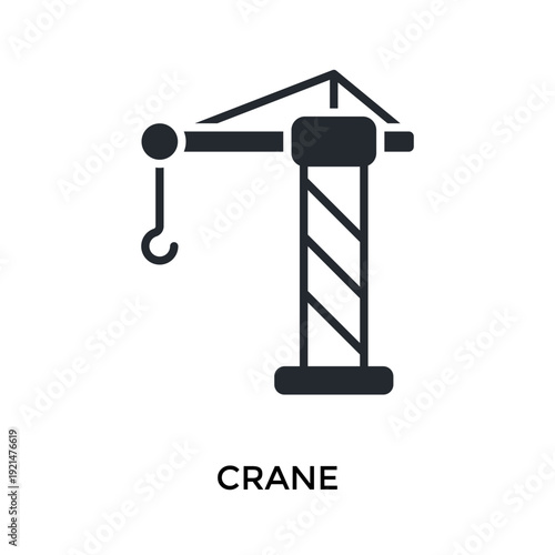 Crane Icon Glyph Style. Vector Illustration For Graphic Design