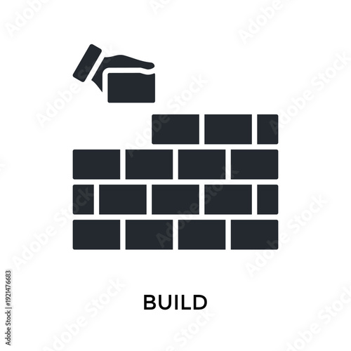 Build Icon Glyph Style. Vector Illustration For Graphic Design