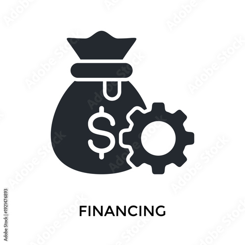 Financing Icon Glyph Style. Vector Illustration For Graphic Design