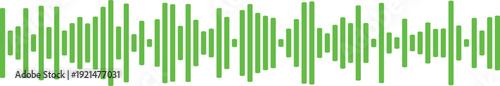 Green sound wave visualization on a white background