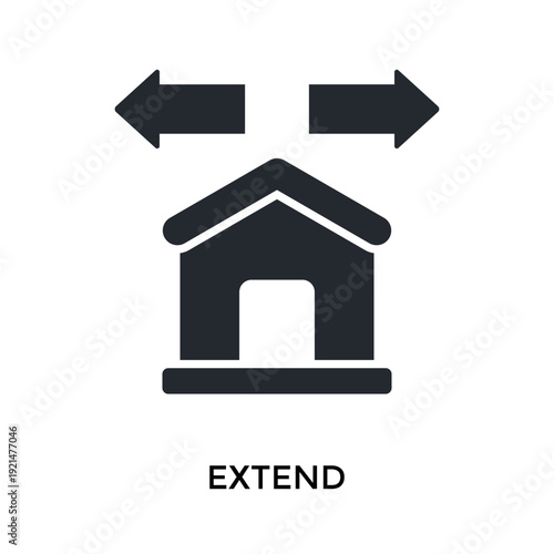 Extend Icon Glyph Style. Vector Illustration For Graphic Design