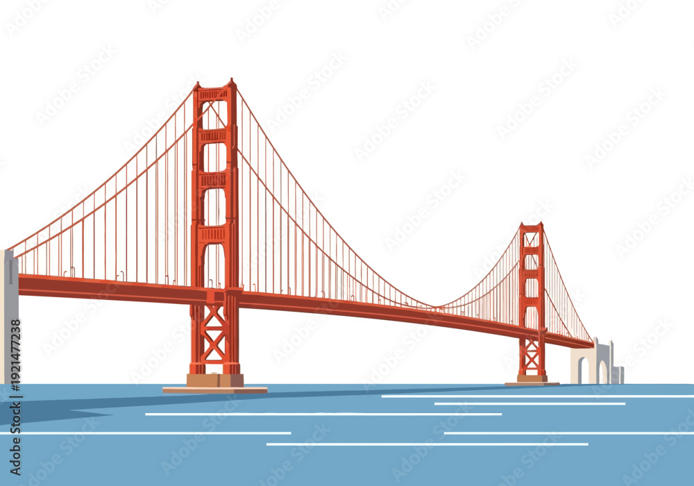 Obraz premium Golden Gate Bridge Iconic Landmark Structure.