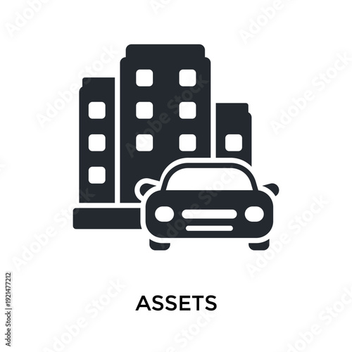 Assets Icon Glyph Style. Vector Illustration For Graphic Design