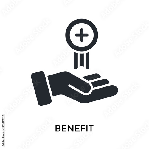 Benefit Icon Glyph Style. Vector Illustration For Graphic Design
