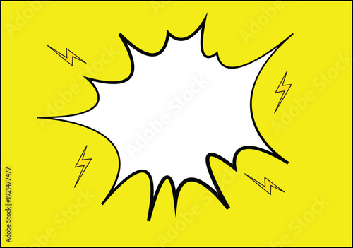 Comic Style Explosion Speech Bubble with Yellow Background