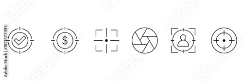 Target icon with arrow in center symbolizing goal, focus and accuracy. Bullseye pictogram for success, achievement, strategy and direction.