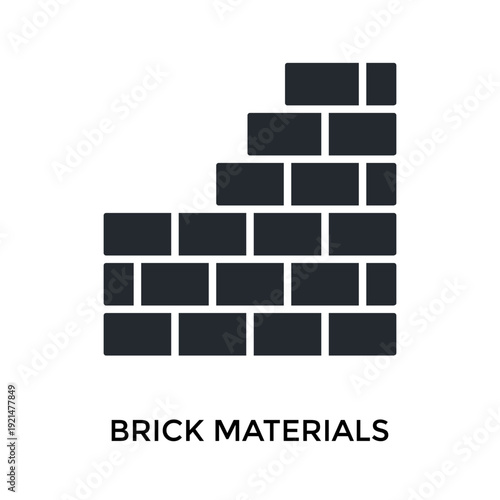 Brick Materials Icon Glyph Style. Vector Illustration For Graphic Design
