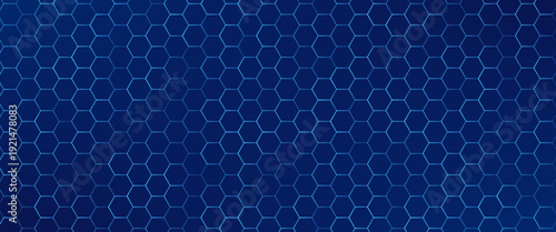 Abstract Digital Blue Hexagons Pattern Business or Science Research Background. Medical or Tech Innovation Online Webinar Presentation Event.vector illustration