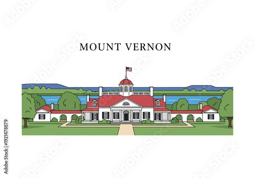 Mount Vernon Estate Mansion House.